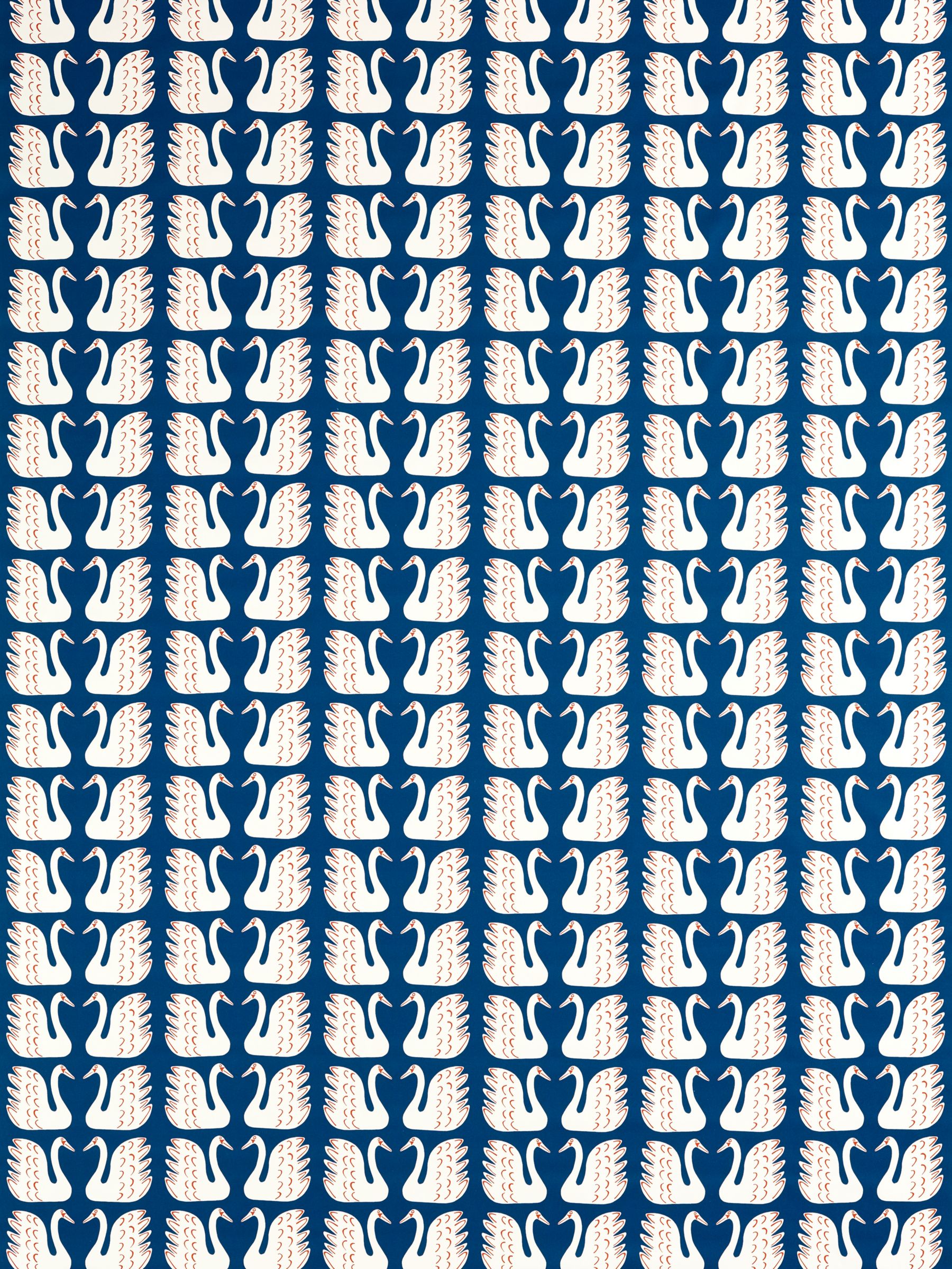 Scion Swim Swam Swan Furnishing Fabric, Denim