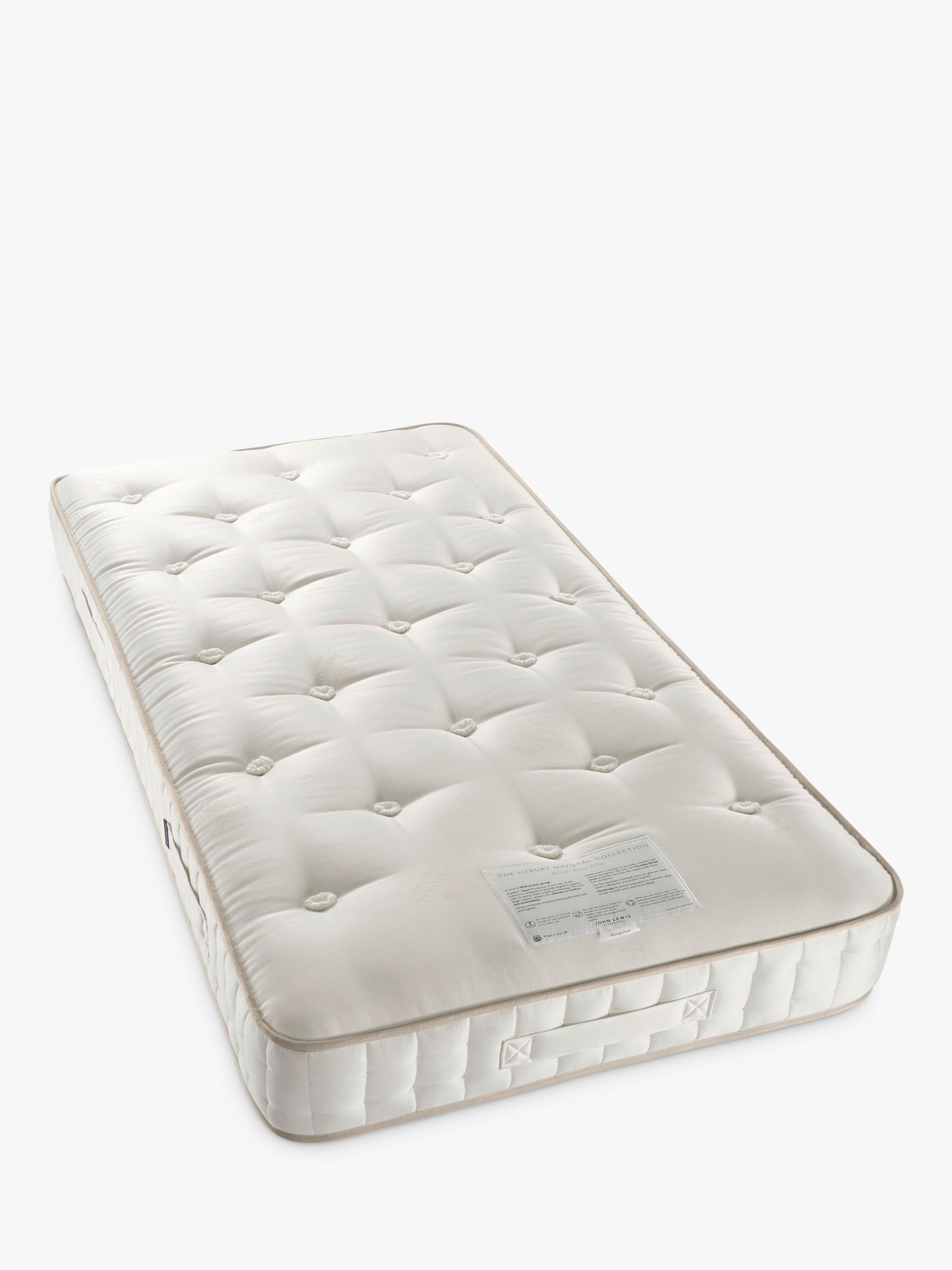 Photo of John lewis luxury natural collection egyptian cotton 5750 single firmer tension pocket spring mattress