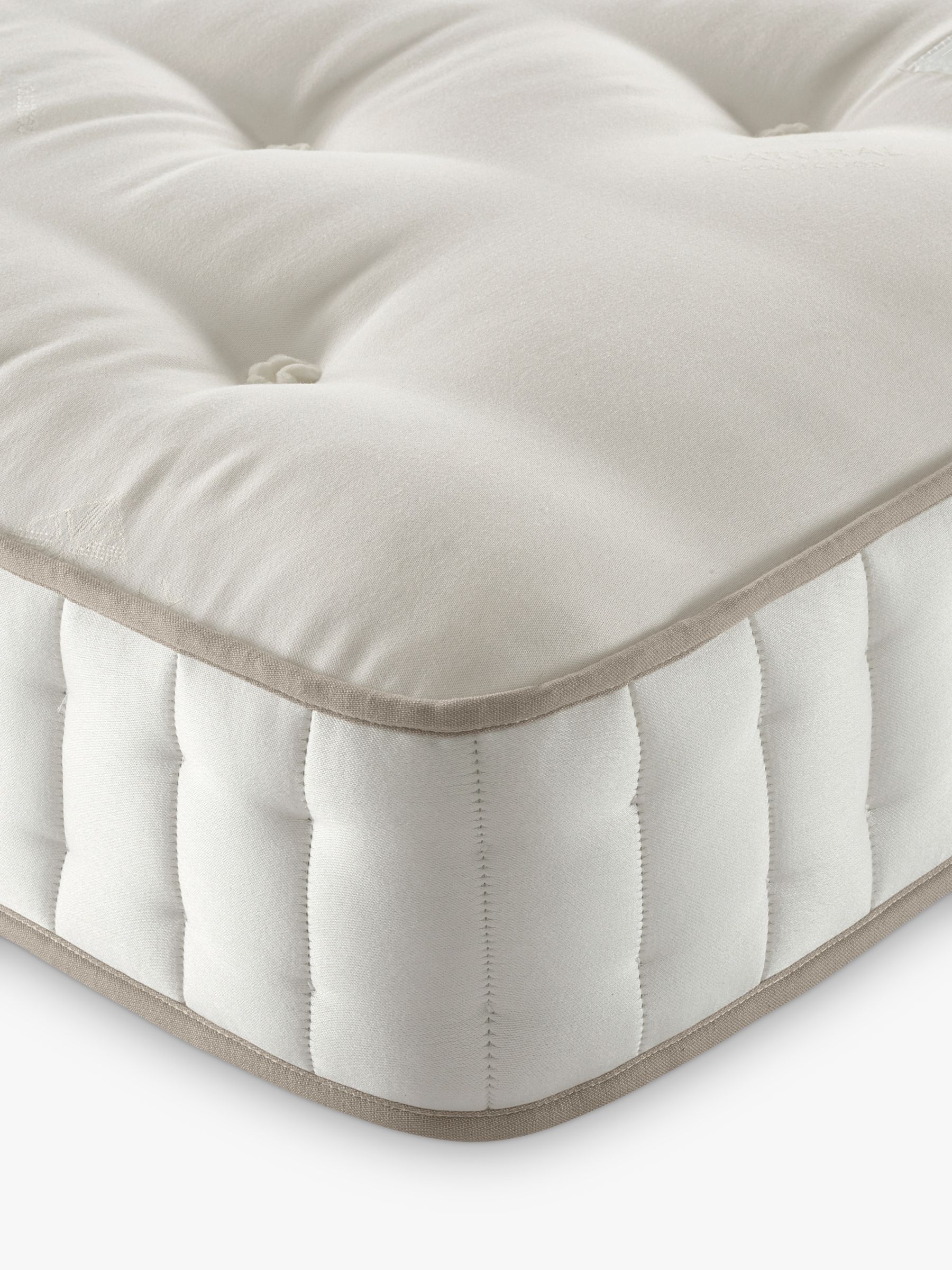Photo of John lewis luxury natural collection linen 3250 king size regular tension pocket spring zip link mattress