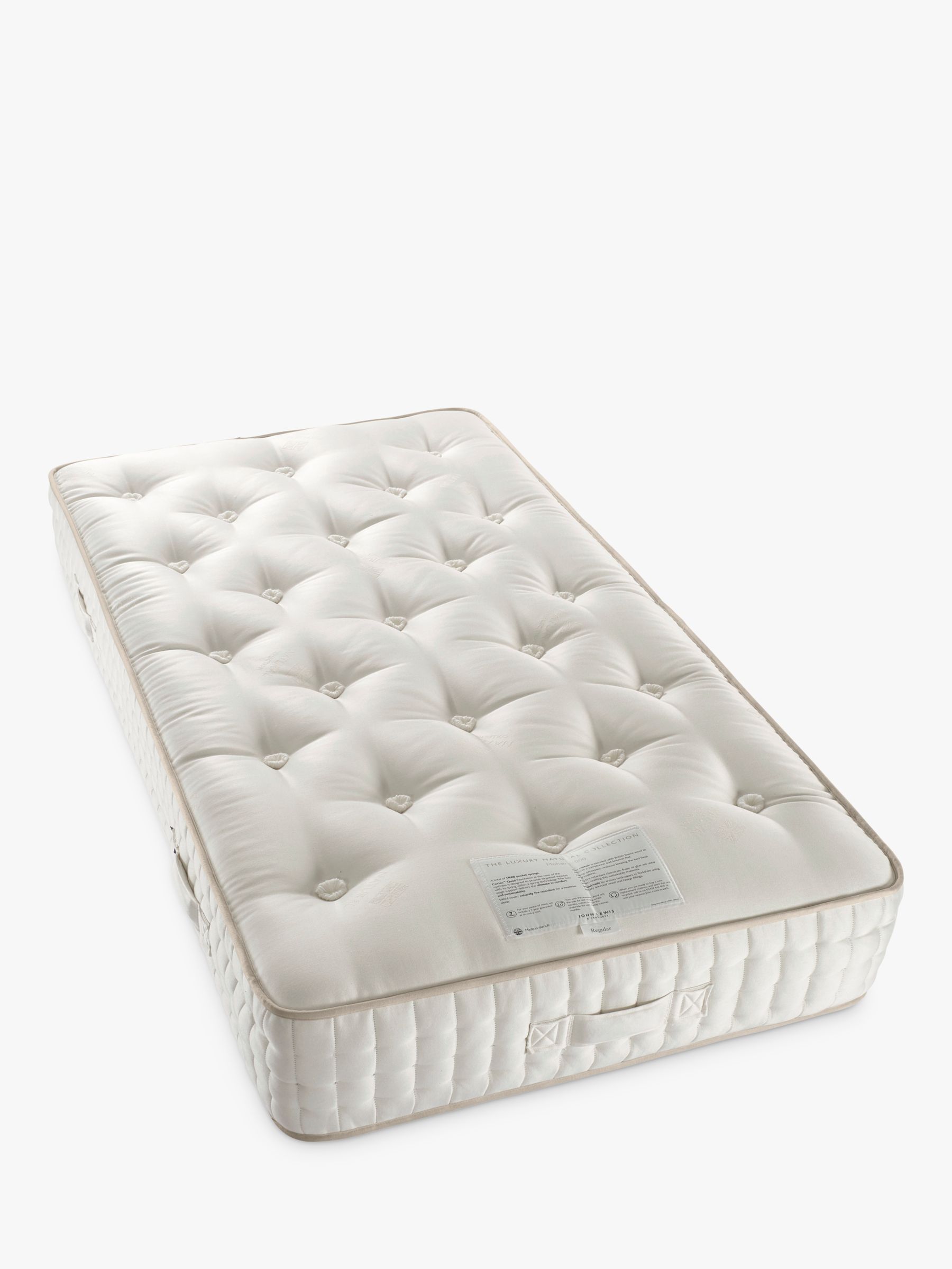 Photo of John lewis luxury natural collection mohair 14000 single firmer tension pocket spring mattress