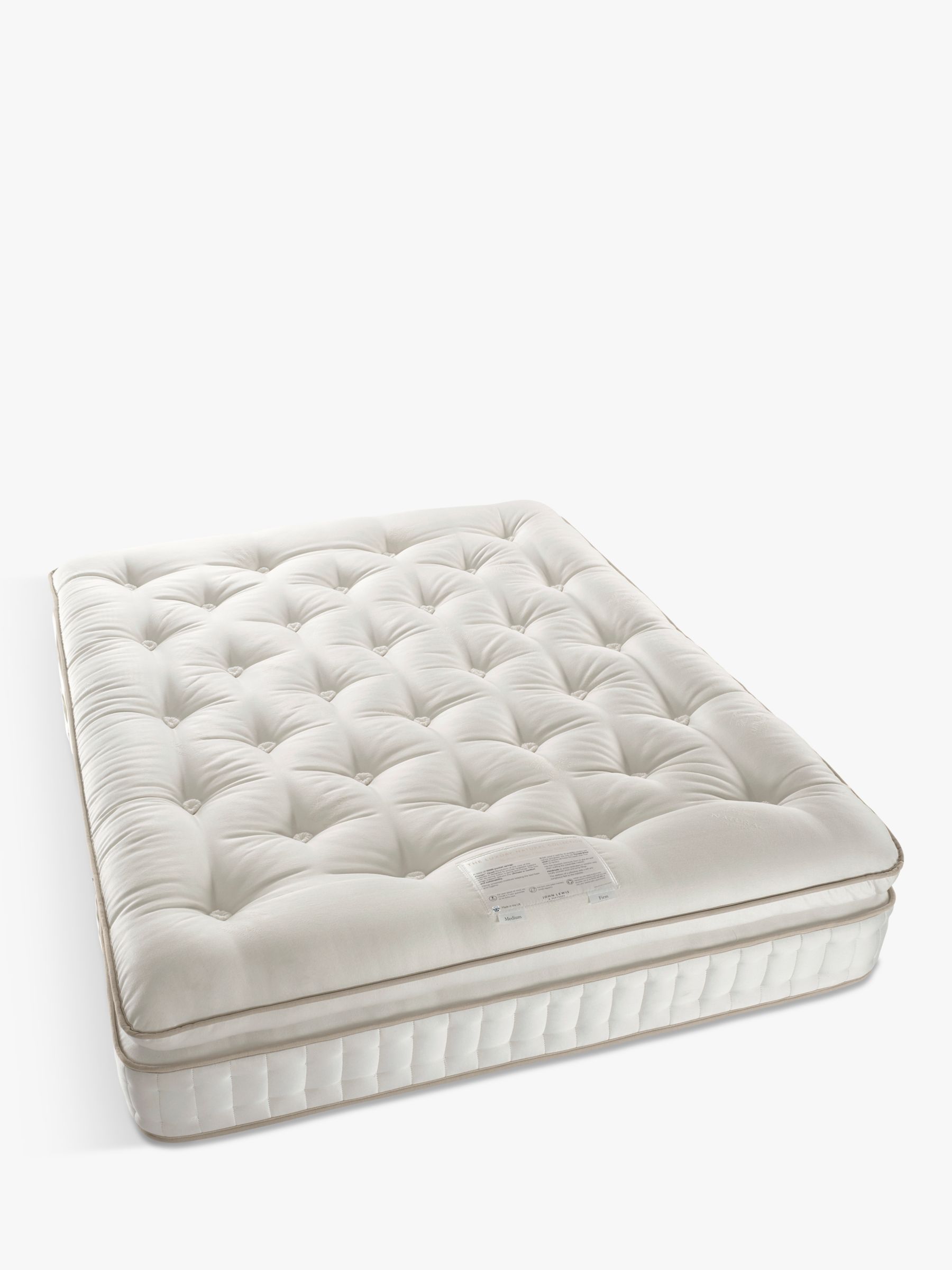 Photo of John lewis luxury natural collection british wool pillowtop 11000 king size regular tension pocket spring mattress