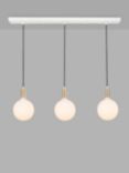 Tala Linear Bar Triple Pendant Ceiling Light with Sphere IV LED Bulbs, White