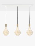 Tala Linear Bar Triple Pendant Ceiling Light with Voronoi II LED Bulbs, White