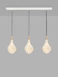 Tala Linear Bar Triple Pendant Ceiling Light with Voronoi II LED Bulbs, White