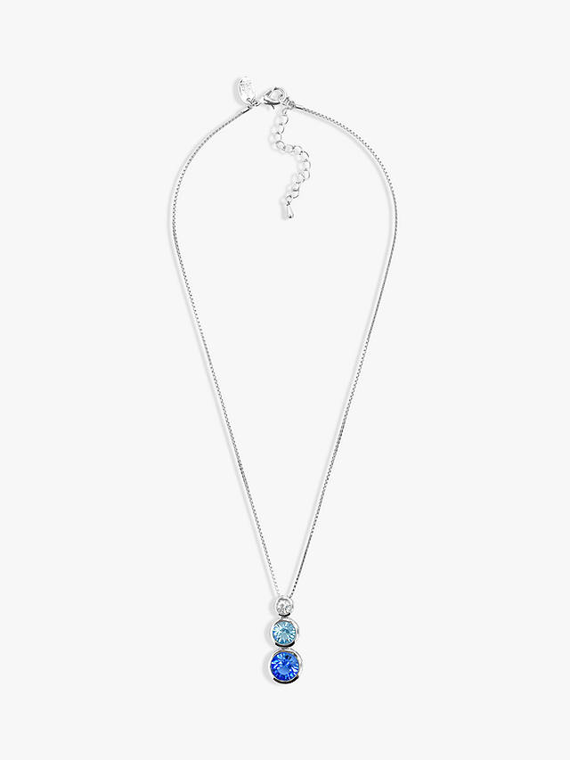 Eclectica Vintage Rhodium Plated Swarovski Crystal Triple Drop Pendant Necklace, Dated Circa 1990s
