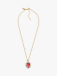 Eclectica Vintage Oval Swarovski Crystals Pendant Necklace, Dated Circa 1990s, Gold/Orange