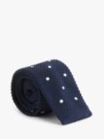 John Lewis & Partners Knitted Spot Print Tie, Blue