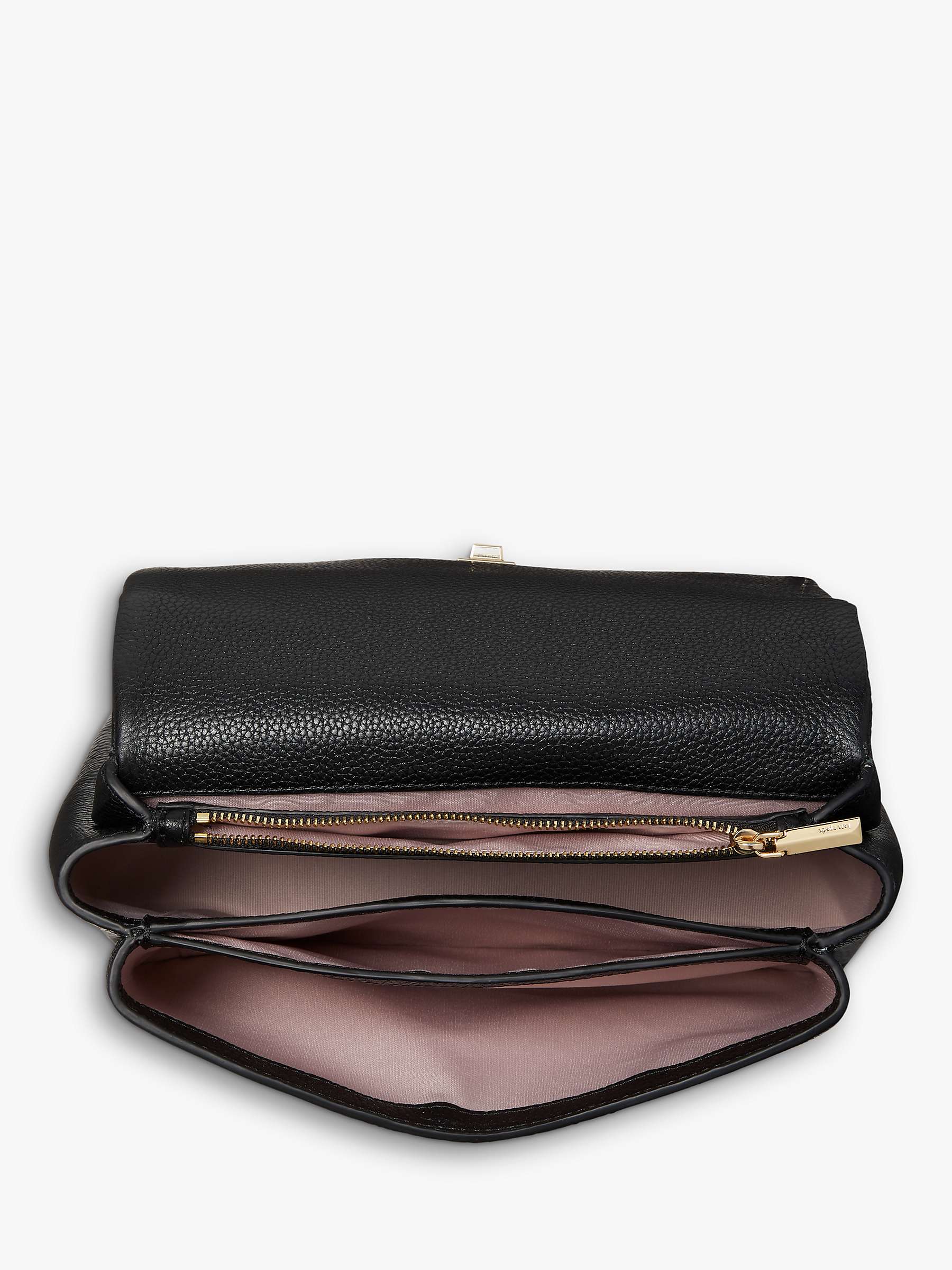 kate spade new york Carlyle Pebbled Leather Shoulder Bag, Black at John  Lewis & Partners