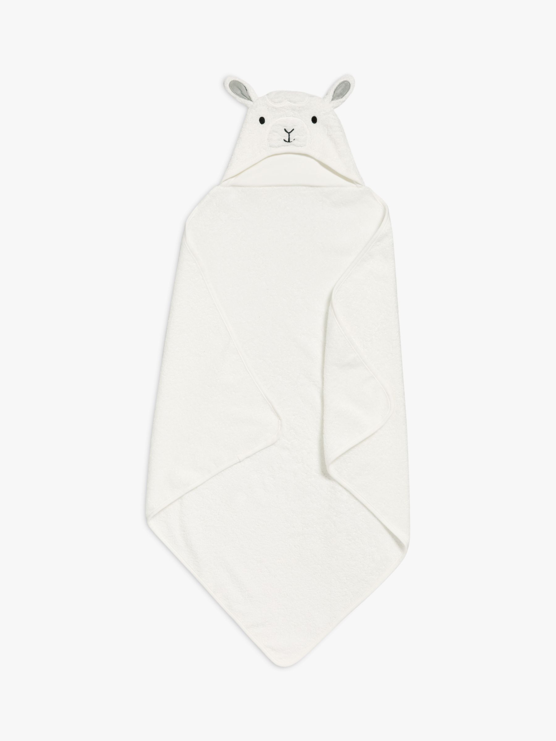 John Lewis Lamb Hooded Towel, White