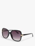 John Lewis & Partners Women's Square Sunglasses, Black/Purple Gradient