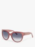 John Lewis & Partners Women's Oval Sunglasses, Blush/Blue Gradient