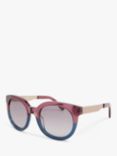 John Lewis & Partners Women's 2 Tone Cat's Eye Sunglasses, Berry/Blue