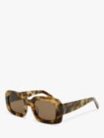 John Lewis & Partners Women's Rectangle Sunglasses, Tortoise