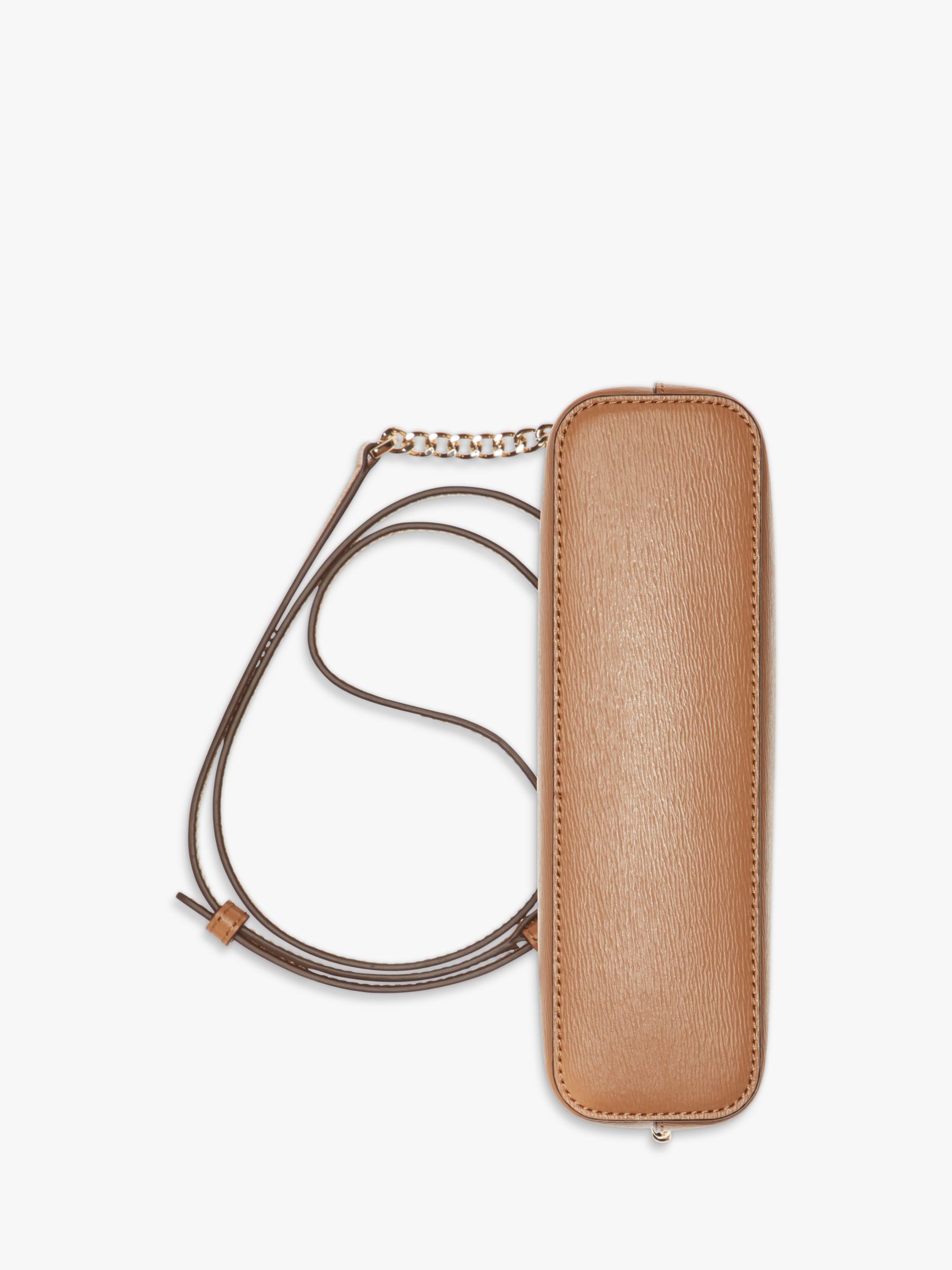 DKNY Bryant Dome Leather Cross Body Bag, Cashew at John Lewis