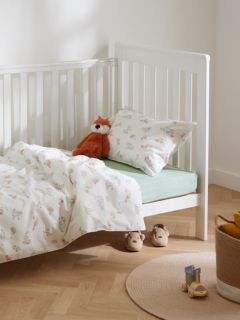 John Lewis Oh My Darling Woodland Print Toddler Pure Cotton Duvet Cover and Pillowcase Set, Cot (100 x 120cm)