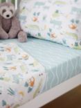 John Lewis Jungle Statement Print Fitted Cotton Baby Sheet, Pack of 2, Cotbed (70 x 140cm)