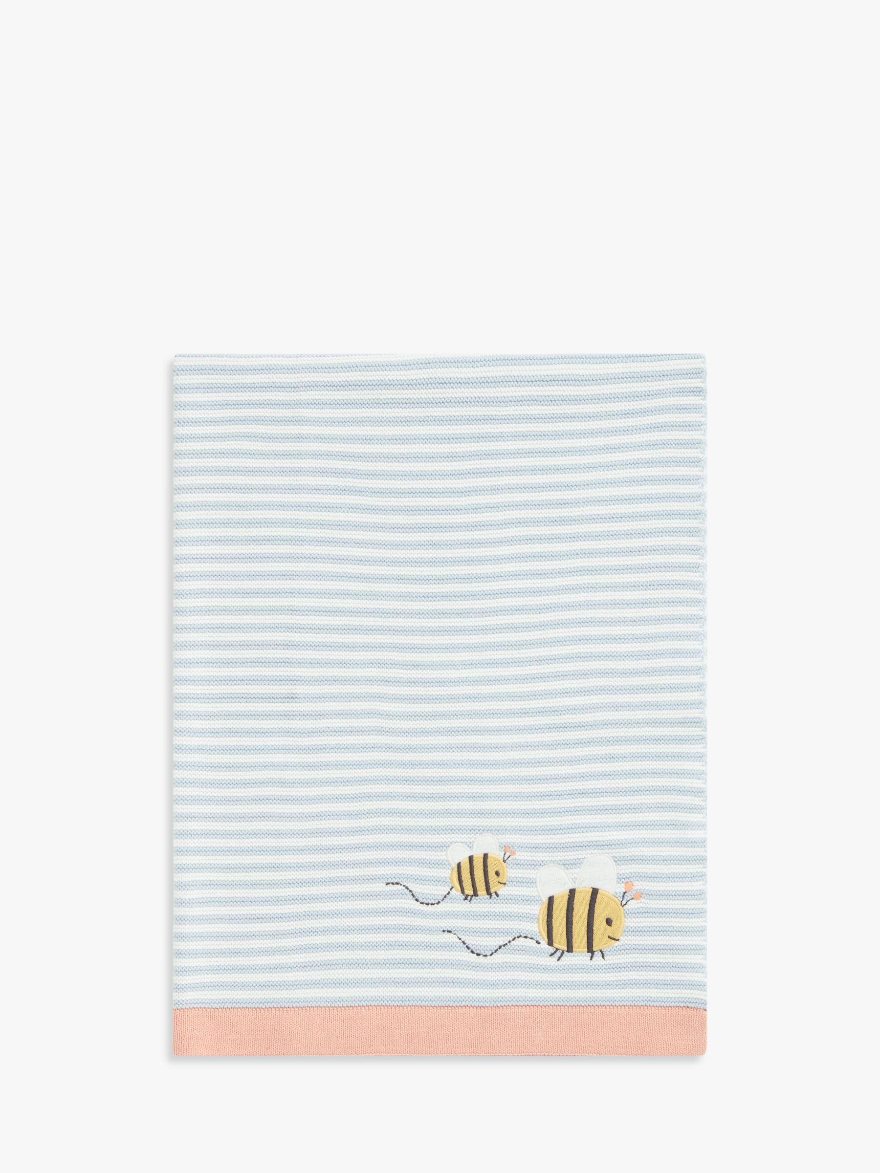 John Lewis Oh My Darling Bee Cotton Blanket 100 X 75cm