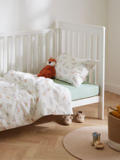 John Lewis Oh My Darling Woodland Print Toddler Pure Cotton Duvet Cover and Pillowcase Set, Cotbed (120 x 140cm)