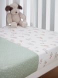 John Lewis & Partners Oh My Darling Woodland & Spot Print Cotton Fitted Baby Sheet, Pack of 2