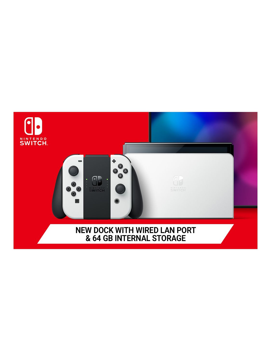 Nintendo Switch OLED 64GB Console with Joy-Con, White