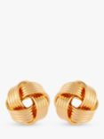 Susan Caplan Vintage Gold Plated Ribbed Love Knot Earrings, Gold