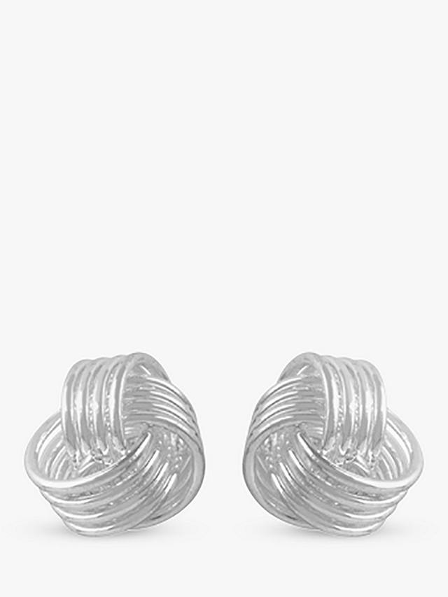 Susan Caplan Vintage Love Knot Stud Earrings, Dated Circa 1990s, Silver