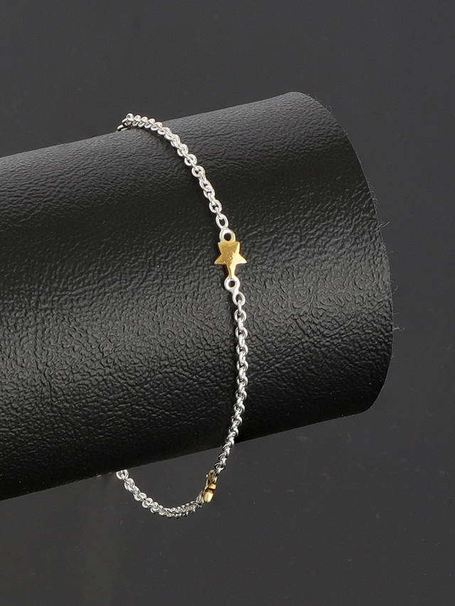 Nina B Two-Tone Star Chain Bracelet, Silver/Gold