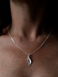 Nina B Polished Lily Pendant Necklace, Silver