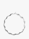 Nina B Polished Lily Collar Necklace, Silver