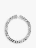 Nina B Men's Sterling Silver Figaro Chain Bracelet, Silver