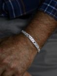 Nina B Men's Sterling Silver Figaro Chain Bracelet, Silver