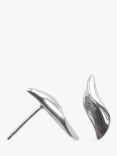 Nina B Small Polished Lily Stud Earrings, Silver