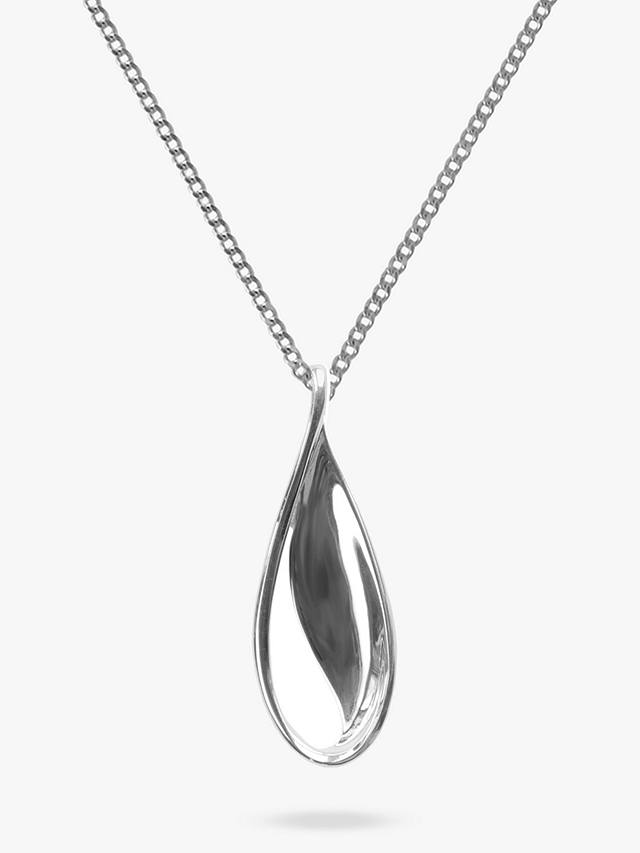 Nina B Polished Open Drop Pendant Necklace, Silver