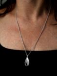 Nina B Polished Open Drop Pendant Necklace, Silver