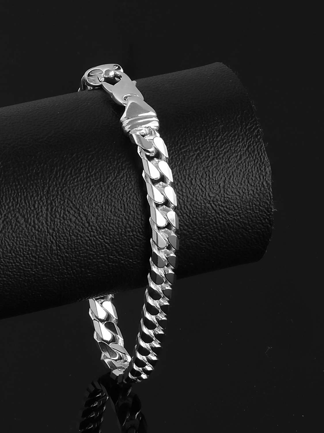 Buy Nina B Men's Sterling Silver Heavy Curb Chain Bracelet, Silver Online at johnlewis.com