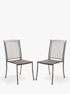 John Lewis Henley by KETTLER Straight Sided Garden Chair, Set of 2, Iron Grey