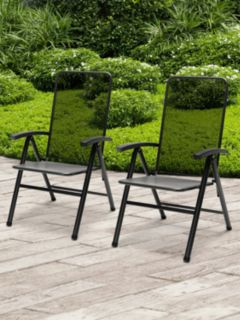 John Lewis Henley by KETTLER Reclining Garden Chair, Set of 2, Iron Grey