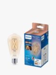 Philips Smart LED 7W ST64 E27 Dimmable Warm-to-Cool Standard Bulb with WiZ Connected and Bluetooth, Clear