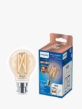 Philips Smart LED 7W B22 Dimmable Warm-to-Cool Classic Bulb with WiZ Connected and Bluetooth, Clear