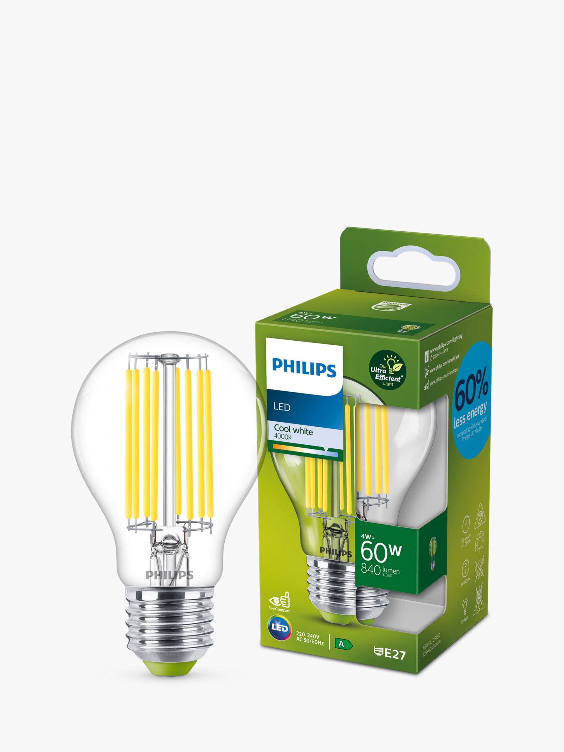 Photo of Philips energy efficient 4w e27 led non-dimmable classic bulb clear