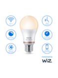 Philips Smart LED 8W E27 Dimmable Warm-to-Cool Classic Bulbs with WiZ Connected and Bluetooth, Pack of 2, Clear
