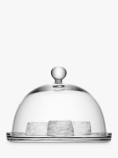 LSA International Vienna Glass Cake / Cheese Dome & Plate, 25cm, Clear