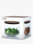 LSA International City Glass Salad Bowl with Walnut Wood Lid, Clear/Natural