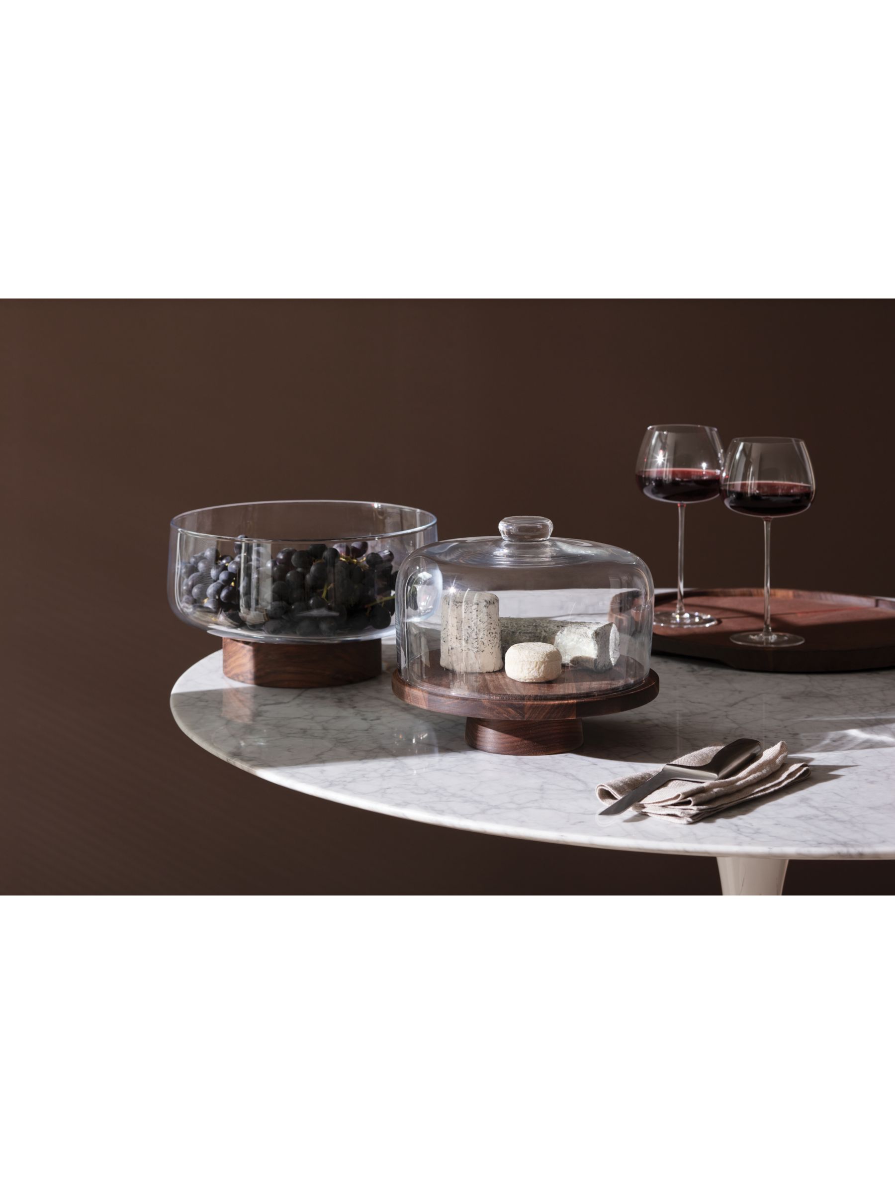 LSA International City Bowl & Walnut Lid Clear