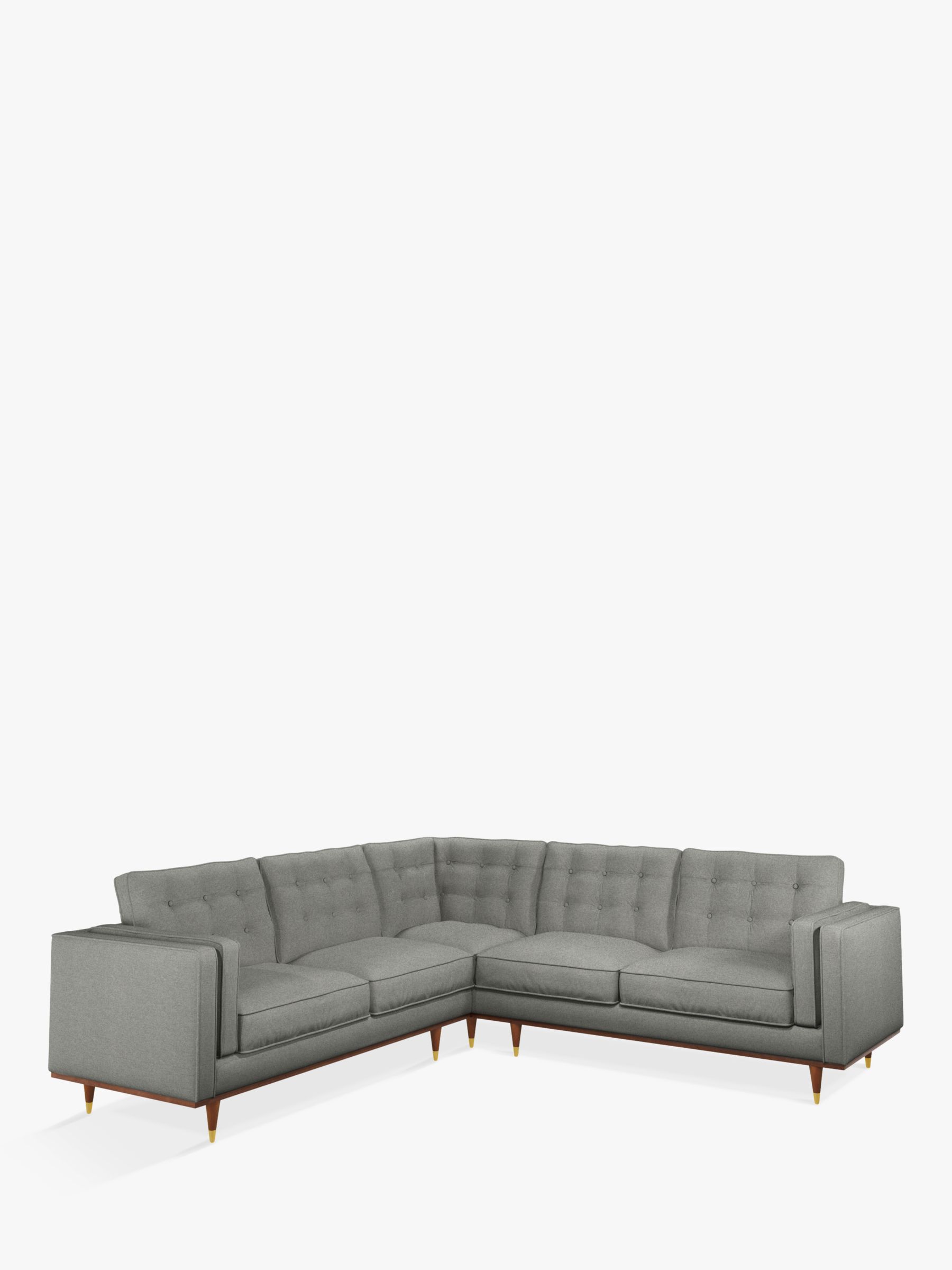 Lyon Range, John Lewis + Swoon Lyon Large 5+ Seater Corner Sofa, Grey Cotton