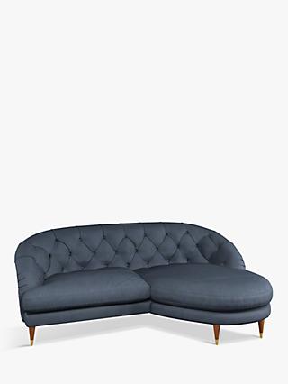 Radley Range, John Lewis + Swoon Radley Chaise End Leather Sofa, Soft Touch Blue