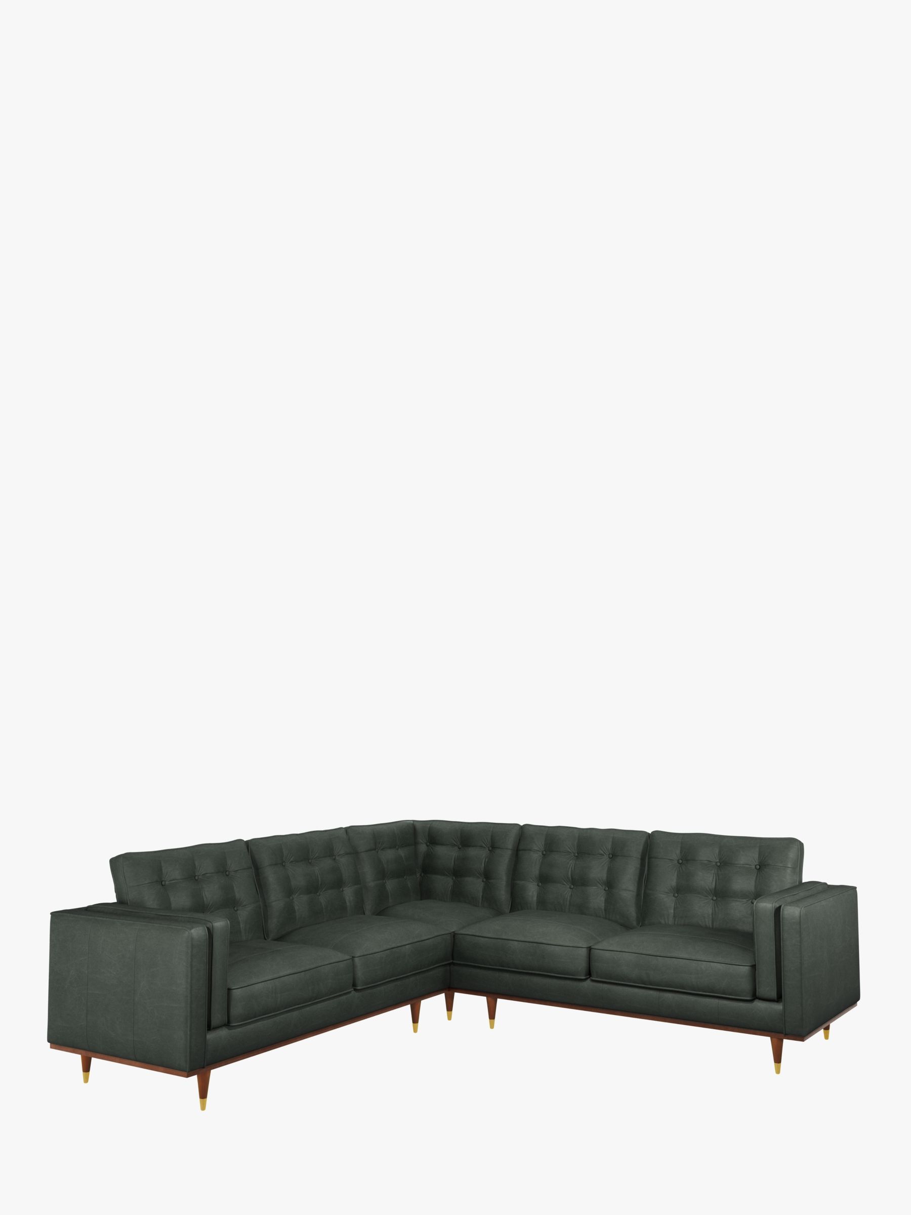 John Lewis + Swoon Lyon Large 5+ Seater Leather Corner Sofa