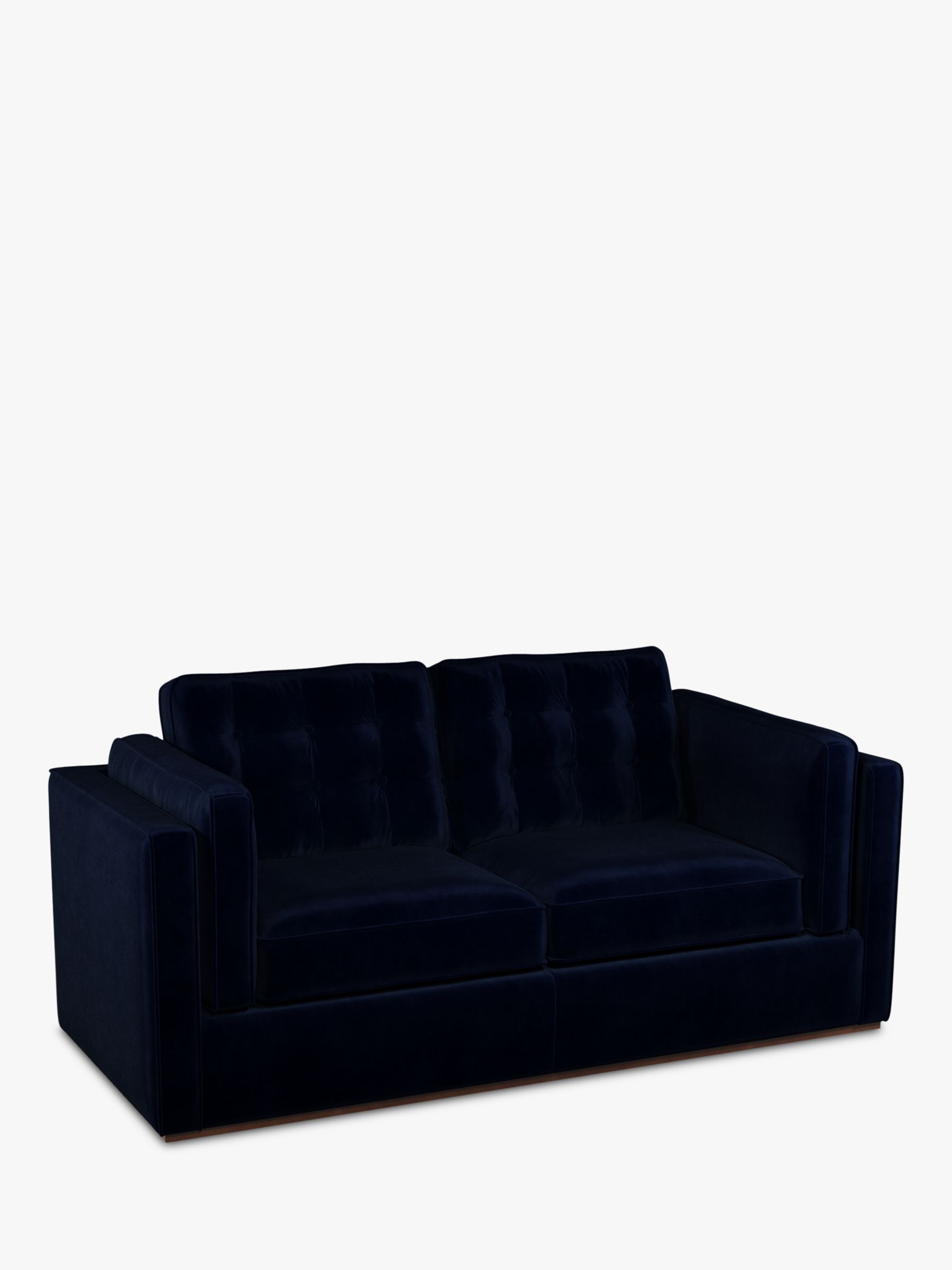 Lyon Range, John Lewis + Swoon Lyon Medium 2 Seater Sofa Bed, Caspian Blue Velvet
