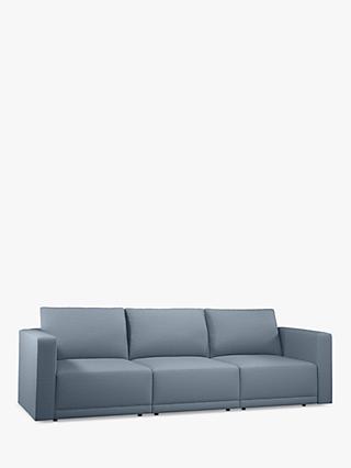 Bundle Range, John Lewis Bundle Bold Arm Medium 3 Seater Sofa, Light Leg, Fine Chenille Blue