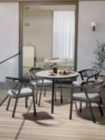 Menos by KETTLER Cassis 4-Seater Round Garden Dining Table & Chairs Set, Anthracite/Grey